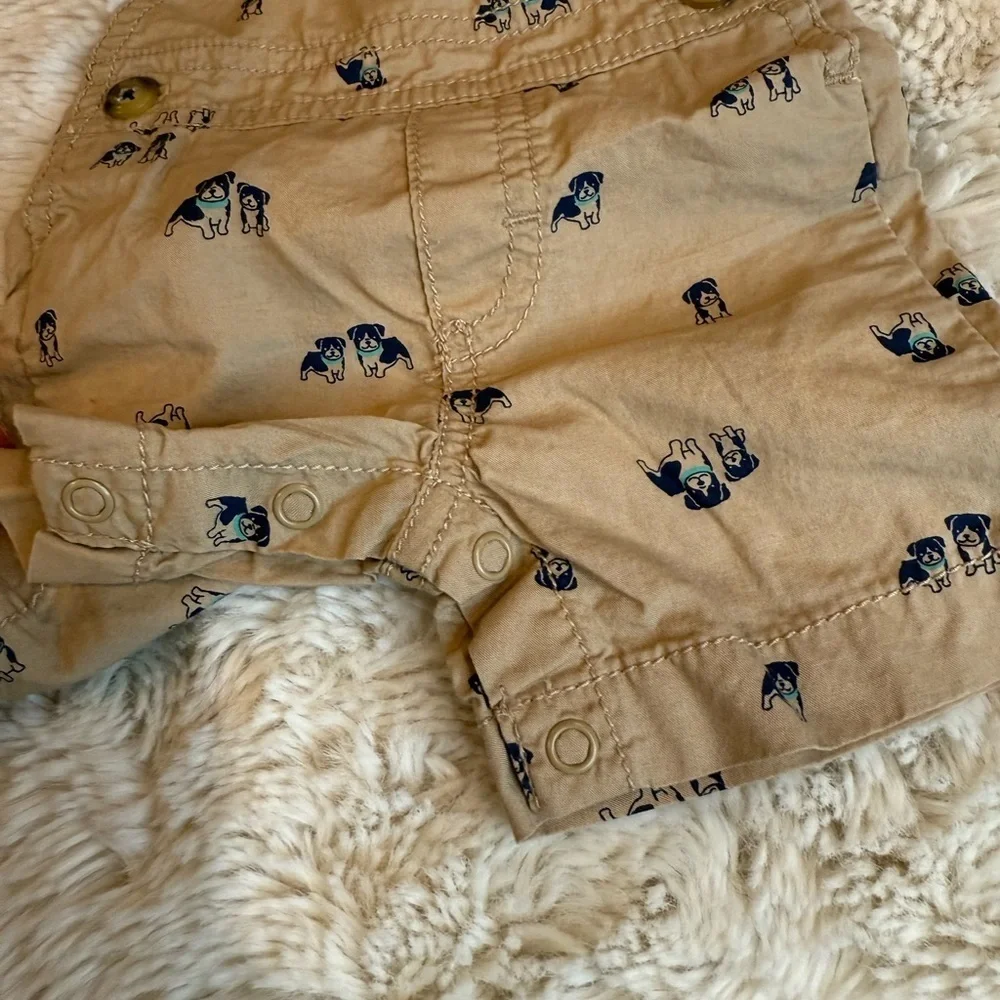 Carter's Beige Overalls with Dog Print